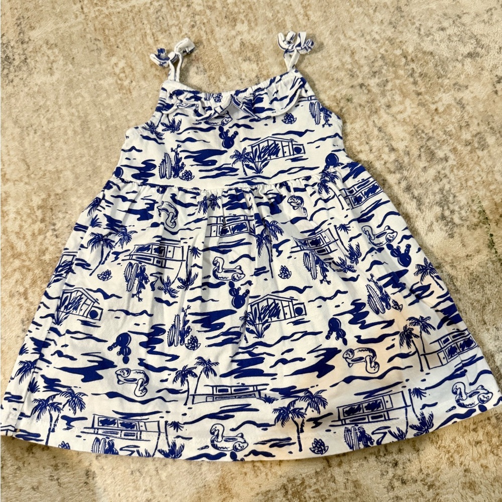 Carter's Blue and White Casual Kids Dress